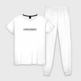 Женская пижама хлопок с принтом FREEBRFF | Bratishkinoff в Белгороде, 100% хлопок | брюки и футболка прямого кроя, без карманов, на брюках мягкая резинка на поясе и по низу штанин | bratishkinoff | freebrff | twitch