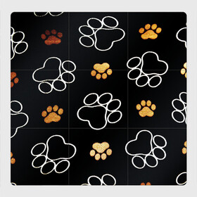 Магнитный плакат 3Х3 с принтом Лапки в Белгороде, Полимерный материал с магнитным слоем | 9 деталей размером 9*9 см | Тематика изображения на принте: animal | животные | лапки | лапы | следы лап | собачьи следы | текстуры