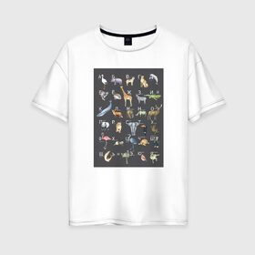 Женская футболка хлопок Oversize с принтом футболка в Белгороде, 100% хлопок | свободный крой, круглый ворот, спущенный рукав, длина до линии бедер
 | алфавит | буквы | детям | животные | лес | саванна
