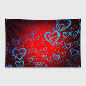 Флаг-баннер с принтом Сердца в Белгороде, 100% полиэстер | размер 67 х 109 см, плотность ткани — 95 г/м2; по краям флага есть четыре люверса для крепления | love | любовь | сердечки | сердца | сердце