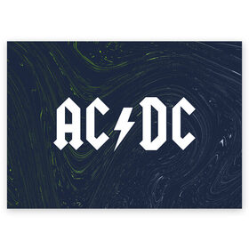 Поздравительная открытка с принтом AC DС в Белгороде, 100% бумага | плотность бумаги 280 г/м2, матовая, на обратной стороне линовка и место для марки
 | ac dc | acdc | back to black | highway to hell | logo | music | rock | айси | айсидиси | диси | лого | логотип | молния | музыка | рок | символ | символика | символы | эйси | эйсидиси