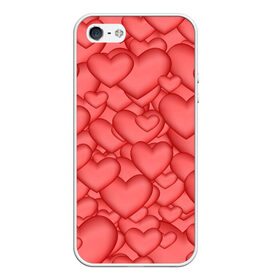 Чехол для iPhone 5/5S матовый с принтом Сердечки в Белгороде, Силикон | Область печати: задняя сторона чехла, без боковых панелей | love | любовь | сердечки | сердце