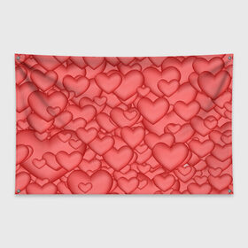Флаг-баннер с принтом Сердечки в Белгороде, 100% полиэстер | размер 67 х 109 см, плотность ткани — 95 г/м2; по краям флага есть четыре люверса для крепления | love | любовь | сердечки | сердце