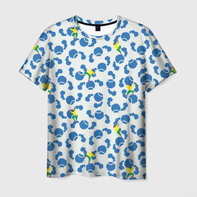 Мужская футболка 3D с принтом Скалолазы в Белгороде, 100% полиэфир | прямой крой, круглый вырез горловины, длина до линии бедер | арт | жёлтый | зеленый | рисунок | синий | скалолаз | скалолазание | скалолазы