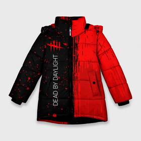 Зимняя куртка для девочек 3D с принтом DEAD BY DAYLIGHT в Белгороде, ткань верха — 100% полиэстер; подклад — 100% полиэстер, утеплитель — 100% полиэстер. | длина ниже бедра, удлиненная спинка, воротник стойка и отстегивающийся капюшон. Есть боковые карманы с листочкой на кнопках, утяжки по низу изделия и внутренний карман на молнии. 

Предусмотрены светоотражающий принт на спинке, радужный светоотражающий элемент на пуллере молнии и на резинке для утяжки. | 