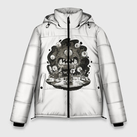 Мужская зимняя куртка 3D с принтом Монстр-Джими в Белгороде, верх — 100% полиэстер; подкладка — 100% полиэстер; утеплитель — 100% полиэстер | длина ниже бедра, свободный силуэт Оверсайз. Есть воротник-стойка, отстегивающийся капюшон и ветрозащитная планка. 

Боковые карманы с листочкой на кнопках и внутренний карман на молнии. | Тематика изображения на принте: белая | дьявол | монстр | прикольная | принт | страшная | циклоп