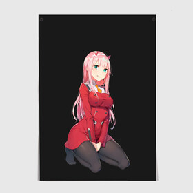 Постер с принтом ZeroTwo (Darling in the Franx) в Белгороде, 100% бумага
 | бумага, плотность 150 мг. Матовая, но за счет высокого коэффициента гладкости имеет небольшой блеск и дает на свету блики, но в отличии от глянцевой бумаги не покрыта лаком | 002 | ahegao | anime | darling | franx | franxx | girl | girls | in | senpai | the | two | waifu | zero | zerotwo | аниме | ахегао | вайфу | девушка | семпай | сенпай | тян