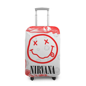 Чехол для чемодана 3D с принтом NIRVANA / НИРВАНА в Белгороде, 86% полиэфир, 14% спандекс | двустороннее нанесение принта, прорези для ручек и колес | band | cobain | face | kurt | logo | music | nirvana | rock | rocknroll | группа | кобейн | курт | лого | логотип | музыка | музыкальная | нирвана | рожица | рок | рокнролл | символ