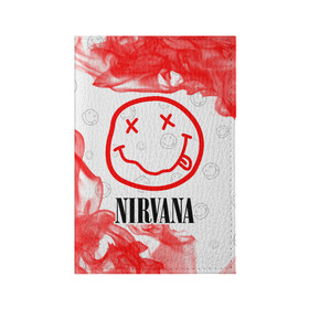 Обложка для паспорта матовая кожа с принтом NIRVANA / НИРВАНА в Белгороде, натуральная матовая кожа | размер 19,3 х 13,7 см; прозрачные пластиковые крепления | band | cobain | face | kurt | logo | music | nirvana | rock | rocknroll | группа | кобейн | курт | лого | логотип | музыка | музыкальная | нирвана | рожица | рок | рокнролл | символ