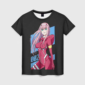 Женская футболка 3D с принтом ZeroTwo (Darling in the Franx) в Белгороде, 100% полиэфир ( синтетическое хлопкоподобное полотно) | прямой крой, круглый вырез горловины, длина до линии бедер | 002 | 02 | ahegao | anime | darling | franx | franxx | girl | girls | in | senpai | the | two | waifu | zero | zerotwo | аниме | ахегао | вайфу | девушка | семпай | сенпай | тян