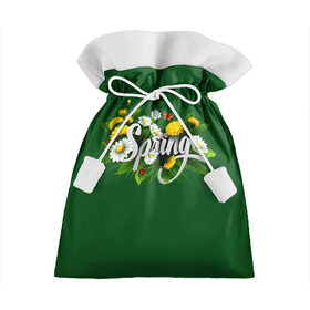 Подарочный 3D мешок с принтом Весна в Белгороде, 100% полиэстер | Размер: 29*39 см | весна | одуванчики | полевые цветы. | ромашки | цветы