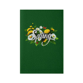 Обложка для паспорта матовая кожа с принтом Весна в Белгороде, натуральная матовая кожа | размер 19,3 х 13,7 см; прозрачные пластиковые крепления | весна | одуванчики | полевые цветы. | ромашки | цветы