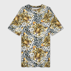 Платье-футболка 3D с принтом Леопард выглядывает из воды в Белгороде,  |  | gold | life | versace | vip | абстракция | богатство | в золоте | версаче | версачи | виайпи | вип | золотая | золото | кот | кошка | лев | леопард | линия | нейтральная | позолоченное | стайл | стиль | текстуры