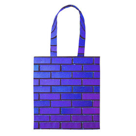 Сумка 3D повседневная с принтом Brick в Белгороде, 100% полиэстер | Плотность: 200 г/м2; Размер: 34×35 см; Высота лямок: 30 см | blue | brick | purple | texture | wall | кирпич | кирпичный | синий | стена | текстура | фиолетовый