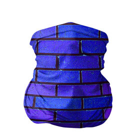 Бандана-труба 3D с принтом Brick в Белгороде, 100% полиэстер, ткань с особыми свойствами — Activecool | плотность 150‒180 г/м2; хорошо тянется, но сохраняет форму | blue | brick | purple | texture | wall | кирпич | кирпичный | синий | стена | текстура | фиолетовый