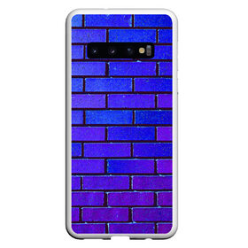 Чехол для Samsung Galaxy S10 с принтом Brick в Белгороде, Силикон | Область печати: задняя сторона чехла, без боковых панелей | Тематика изображения на принте: blue | brick | purple | texture | wall | кирпич | кирпичный | синий | стена | текстура | фиолетовый