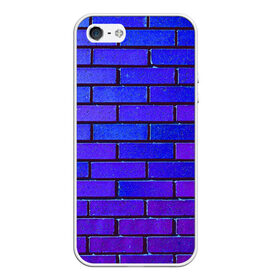 Чехол для iPhone 5/5S матовый с принтом Brick в Белгороде, Силикон | Область печати: задняя сторона чехла, без боковых панелей | blue | brick | purple | texture | wall | кирпич | кирпичный | синий | стена | текстура | фиолетовый