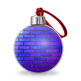 Ёлочный шар с принтом Brick в Белгороде, Пластик | Диаметр: 77 мм | blue | brick | purple | texture | wall | кирпич | кирпичный | синий | стена | текстура | фиолетовый