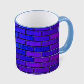 Кружка с принтом Brick в Белгороде, керамика | ёмкость 330 мл | Тематика изображения на принте: blue | brick | purple | texture | wall | кирпич | кирпичный | синий | стена | текстура | фиолетовый