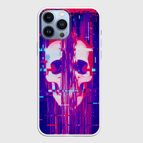 Чехол для iPhone 13 Pro Max с принтом Skull glitch в Белгороде,  |  | Тематика изображения на принте: color | fashion | glitch | jaw | skull | vanguard | авангард | глитч | мода | пасть | цвет | череп