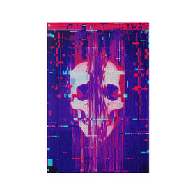Обложка для паспорта матовая кожа с принтом Skull glitch в Белгороде, натуральная матовая кожа | размер 19,3 х 13,7 см; прозрачные пластиковые крепления | color | fashion | glitch | jaw | skull | vanguard | авангард | глитч | мода | пасть | цвет | череп