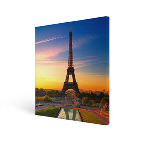 Холст квадратный с принтом Эйфелева башня в Белгороде, 100% ПВХ |  | paris | башня | париж | франция | эйфелева башня