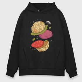 Мужское худи Oversize хлопок с принтом Луна бургер в Белгороде, френч-терри — 70% хлопок, 30% полиэстер. Мягкий теплый начес внутри —100% хлопок | боковые карманы, эластичные манжеты и нижняя кромка, капюшон на магнитной кнопке | burger | food | funny | galaxy | hamburger | illustration | joke | moon | planet | space | start | булочки | в разрезе | галактика | гамбургер | гриль | еда | звезды | иллюстрация | космос | котлета | лист | оливки | планета | прикол | разрез | 
