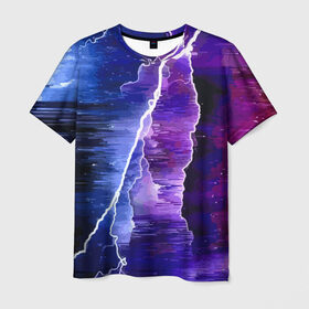 Мужская футболка 3D с принтом Молния в Белгороде, 100% полиэфир | прямой крой, круглый вырез горловины, длина до линии бедер | flash | lightning | space | star | вспышка | звезда | космос | молния