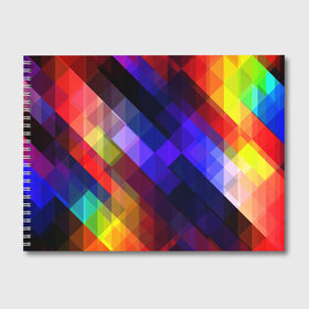 Альбом для рисования с принтом Горен в Белгороде, 100% бумага
 | матовая бумага, плотность 200 мг. | abstraction | colorful | cubes | obliquely | stripes | texture | абстракция | кубы | наискось | полосы | разноцветный | текстура