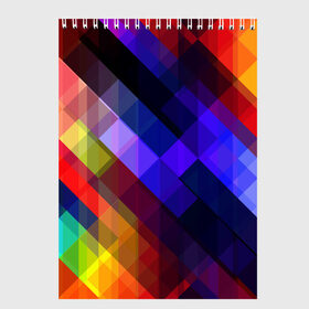 Скетчбук с принтом Горен в Белгороде, 100% бумага
 | 48 листов, плотность листов — 100 г/м2, плотность картонной обложки — 250 г/м2. Листы скреплены сверху удобной пружинной спиралью | abstraction | colorful | cubes | obliquely | stripes | texture | абстракция | кубы | наискось | полосы | разноцветный | текстура