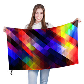 Флаг 3D с принтом Горен в Белгороде, 100% полиэстер | плотность ткани — 95 г/м2, размер — 67 х 109 см. Принт наносится с одной стороны | abstraction | colorful | cubes | obliquely | stripes | texture | абстракция | кубы | наискось | полосы | разноцветный | текстура