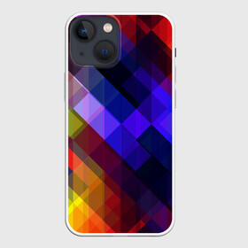 Чехол для iPhone 13 mini с принтом Горен в Белгороде,  |  | abstraction | colorful | cubes | obliquely | stripes | texture | абстракция | кубы | наискось | полосы | разноцветный | текстура
