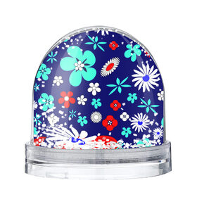 Снежный шар с принтом Lorri в Белгороде, Пластик | Изображение внутри шара печатается на глянцевой фотобумаге с двух сторон | blue | flowers | leaves | patterns | summer | texture | летний | листки | синий | текстура | узоры | цветы