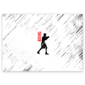 Поздравительная открытка с принтом Бокс в Белгороде, 100% бумага | плотность бумаги 280 г/м2, матовая, на обратной стороне линовка и место для марки
 | boxing | боец | бои | бокс | боксер | единоборства | спорт | стойка | тренировка