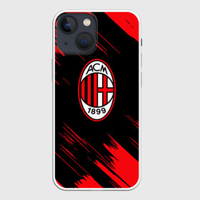 Чехол для iPhone 13 mini с принтом AC MILAN. в Белгороде,  |  | fc | football | football club | milan | sport | милан | спорт | спортивные | униформа | фирменные цвета | фк | футбол | футбольный клуб