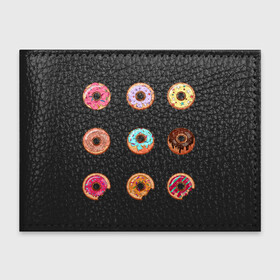 Обложка для студенческого билета с принтом Пончики в Белгороде, натуральная кожа | Размер: 11*8 см; Печать на всей внешней стороне | bagels | circle | doughnuts | pastries | rolls | simpsons | бублики | булки | выпечка | круг | пончики | симпсоны