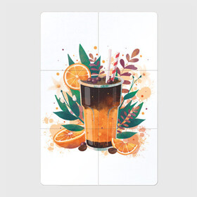 Магнитный плакат 2Х3 с принтом бодрящий коктейль в Белгороде, Полимерный материал с магнитным слоем | 6 деталей размером 9*9 см | Тематика изображения на принте: апельсин | бодрость | витамины | коктейль | кофе | лето | напиток | яркий