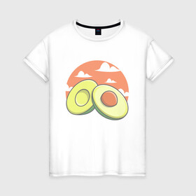 Женская футболка хлопок с принтом Avocado в Белгороде, 100% хлопок | прямой крой, круглый вырез горловины, длина до линии бедер, слегка спущенное плечо | avocado | avokado | kawai | kawaii | авакадо | авокадо | каваи | кавай | кавайи | кавайный | милые создания | мимими | мимишный | облака | облако | овокадо | персея | растения | рисунок | фрукт | фрукты
