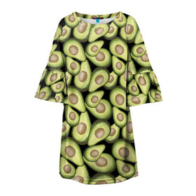 Детское платье 3D с принтом Авокадо в Белгороде, 100% полиэстер | прямой силуэт, чуть расширенный к низу. Круглая горловина, на рукавах — воланы | Тематика изображения на принте: avocado | avokado | pattern | pattern avocado | авакадо | авокадо | овокадо | патерн | патерн авокадо | паттерн | паттерн авокадо | персея | растения | рисунок | фон авокадо | фрукт | фрукты