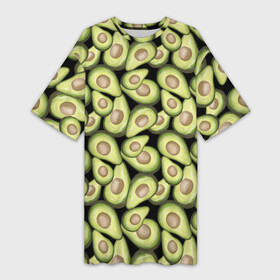 Платье-футболка 3D с принтом Авокадо в Белгороде,  |  | avocado | avokado | pattern | pattern avocado | авакадо | авокадо | овокадо | патерн | патерн авокадо | паттерн | паттерн авокадо | персея | растения | рисунок | фон авокадо | фрукт | фрукты