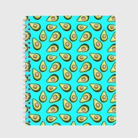 Тетрадь с принтом Авокадо в Белгороде, 100% бумага | 48 листов, плотность листов — 60 г/м2, плотность картонной обложки — 250 г/м2. Листы скреплены сбоку удобной пружинной спиралью. Уголки страниц и обложки скругленные. Цвет линий — светло-серый
 | Тематика изображения на принте: avocado | avokado | neon | pattern | pattern avocado | авакадо | авокадо | неон | овокадо | патерн | патерн авокадо | паттерн | паттерн авокадо | персея | растения | рисунок | фон авокадо | фрукт | фрукты