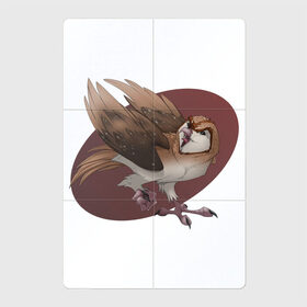 Магнитный плакат 2Х3 с принтом Весёлая птица в Белгороде, Полимерный материал с магнитным слоем | 6 деталей размером 9*9 см | арт | бардовый | когти | красный | крылья | орёл | птица | рисунок | сова | сокол