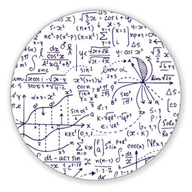 Коврик для мышки круглый с принтом Формулы в Белгороде, резина и полиэстер | круглая форма, изображение наносится на всю лицевую часть | Тематика изображения на принте: алгебра | математика | математические формулы | наука | научные формулы | формулы