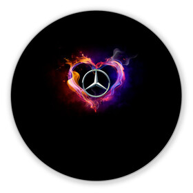 Коврик для мышки круглый с принтом Mercedes-Benz в Белгороде, резина и полиэстер | круглая форма, изображение наносится на всю лицевую часть | amg | love mercedes | mercedes | mercedes в сердце | mercedes значок | mercedes лого | mercedes марка | амг | бенц | горящее сердце | лого автомобиля | логотип мерседес | люблю мерседес | мерин | мерс | мерседес | мерседес бенз