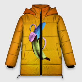 Женская зимняя куртка 3D с принтом Синий банан в Белгороде, верх — 100% полиэстер; подкладка — 100% полиэстер; утеплитель — 100% полиэстер | длина ниже бедра, силуэт Оверсайз. Есть воротник-стойка, отстегивающийся капюшон и ветрозащитная планка. 

Боковые карманы с листочкой на кнопках и внутренний карман на молнии | банан | без надписей | вкус | дизайн | еда | картинки | кожура | контраст | креатив | летняя | минимализм | необычный | прикол | рыжая | синий | сиреневая | теплая | фрукт | цветная | яркая