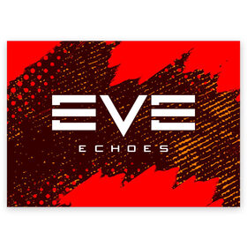 Поздравительная открытка с принтом EVE ECHOES / ИВ ЭХО в Белгороде, 100% бумага | плотность бумаги 280 г/м2, матовая, на обратной стороне линовка и место для марки
 | echo | echoes | eve | game | games | logo | online | space | ев онлайн | ев эхо | еве | ив онлайн | ив эхо | игра | игры | космос | лого | логотип | логотипы | онлайн | символ | символы | эхо | эхос