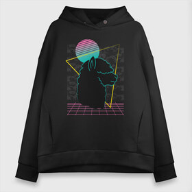 Женское худи Oversize хлопок с принтом Vaporwave Alpaca в Белгороде, френч-терри — 70% хлопок, 30% полиэстер. Мягкий теплый начес внутри —100% хлопок | боковые карманы, эластичные манжеты и нижняя кромка, капюшон на магнитной кнопке | 80s | 80е | 90s | 90е | cute | gradient | retro | retrowave | style | sun | альпака | вапорвейв | вейпорвейв | геометрия | градиент | дым | животное | животные | лама | мех | милая | овечка | овца | паровая волна | прикол | ретро