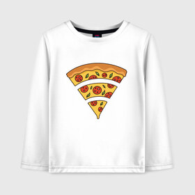 Детский лонгслив хлопок с принтом Wi Fi Pizza в Белгороде, 100% хлопок | круглый вырез горловины, полуприлегающий силуэт, длина до линии бедер | 3g | 4g | 5g | art | cheese | food | i love | internet | pepperoni | singal | wifi | бистро | вай фай | жратва | иллюстрация | интернет | пепперони | пицца | пиццу | прикол | сигнал | сыр | сырная | сырный борт | уровень сигнала | фаст