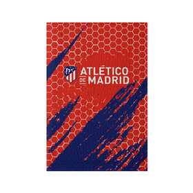 Обложка для паспорта матовая кожа с принтом ATLETICO MADRID. в Белгороде, натуральная матовая кожа | размер 19,3 х 13,7 см; прозрачные пластиковые крепления | Тематика изображения на принте: 