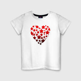 Детская футболка хлопок с принтом Звездное сердце в Белгороде, 100% хлопок | круглый вырез горловины, полуприлегающий силуэт, длина до линии бедер | heart | love is | love you | stars | valentines day | бабушка | валентинка | влюбленные | девушке | жена | звезды | лучшая | любимая | люблю | любовь | мама | молодожены | подарок | романтика | свадебные | свадьба | сердечки